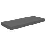 Étagère murale flottante 2 pcs Gris brillant 60x23,5x3,8 cm MDF – Image 2