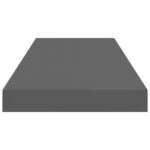 Étagère murale flottante 2 pcs Gris brillant 60x23,5x3,8 cm MDF – Image 4