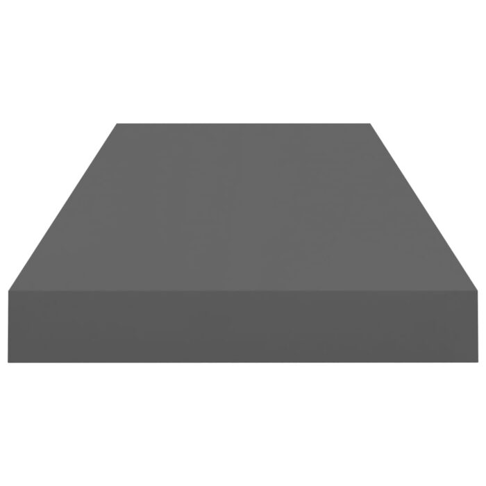 Étagère murale flottante 2 pcs Gris brillant 60x23,5x3,8 cm MDF – Image 4