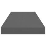 Étagère murale flottante 4 pcs Gris brillant 60x23,5x3,8 cm MDF – Image 4