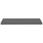 Étagère murale flottante 2 pcs Gris brillant 80x23,5x3,8 cm MDF – Image 3
