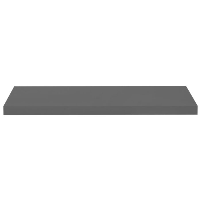 Étagère murale flottante 2 pcs Gris brillant 80x23,5x3,8 cm MDF – Image 3