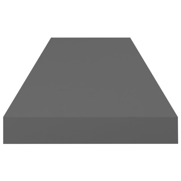 Étagère murale flottante 2 pcs Gris brillant 80x23,5x3,8 cm MDF – Image 4