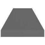 Étagère murale flottante 2 pcs Gris brillant 90x23,5x3,8 cm MDF – Image 4