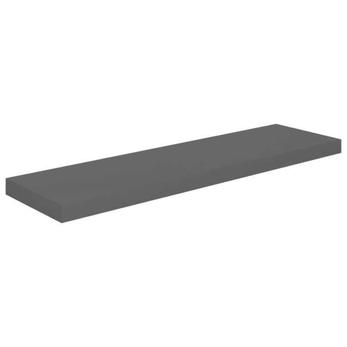 Étagère murale flottante 4 pcs Gris brillant 90x23,5x3,8 cm MDF – Image 2