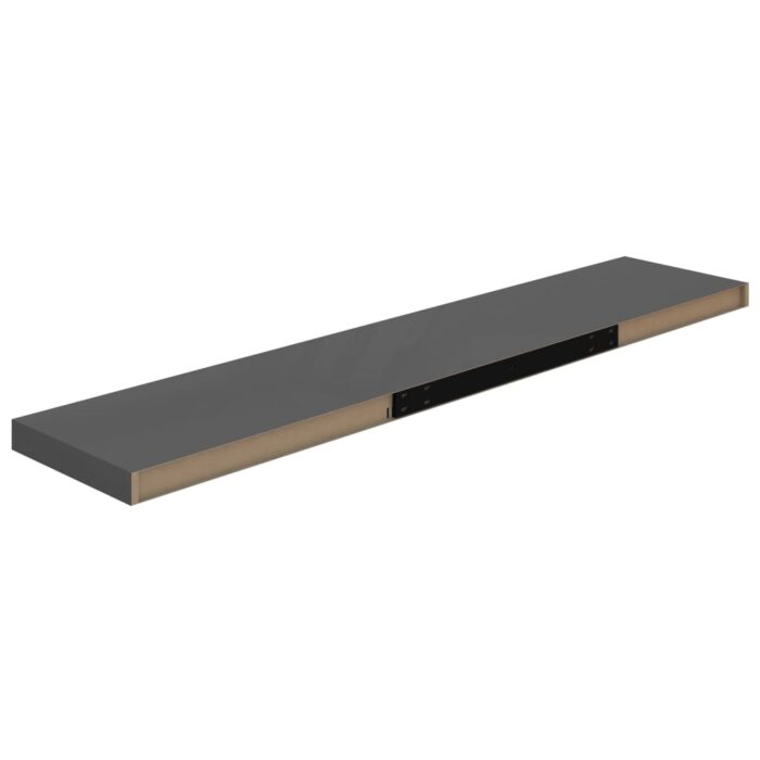 Étagères murales flottantes 4 pcs gris brillant 120x23,5x3,8 cm – Image 5
