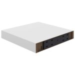 Étagères murales flottantes 2 pcs blanc 23x23,5x3,8 cm MDF – Image 6