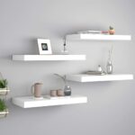 Étagères murales flottantes 4 pcs Blanc 50x23x3,8 cm MDF