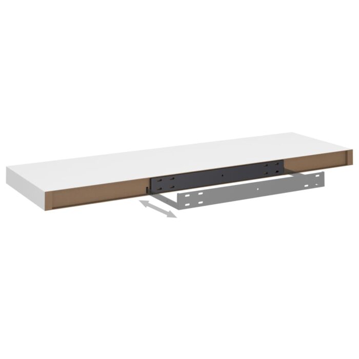 Étagères murales flottantes 2 pcs blanc 80x23,5x3,8 cm MDF – Image 6