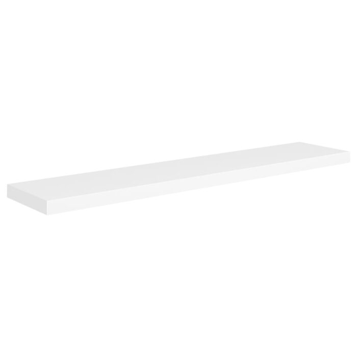 Étagères murales flottantes 2 pcs blanc 120x23,5x3,8 cm MDF – Image 2