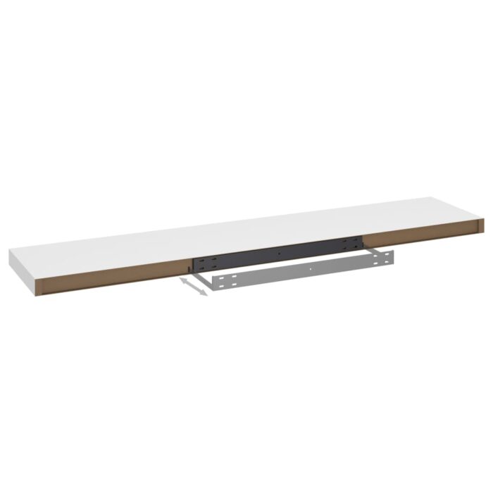 Étagères murales flottantes 2 pcs blanc 120x23,5x3,8 cm MDF – Image 5
