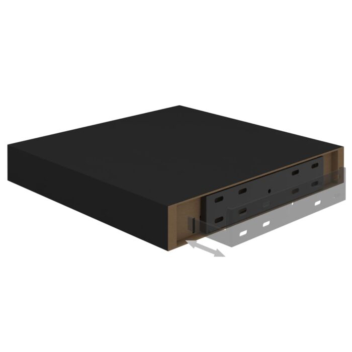 Étagère flottante murale noir 23x23,5x3,8 cm MDF – Image 4