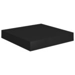 Étagères murales flottantes 4 pcs noir 23x23,5x3,8 cm MDF – Image 2