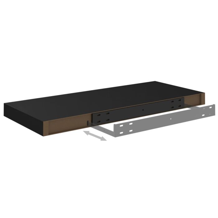Étagères murales flottantes 4 pcs noir 60x23,5x3,8 cm MDF – Image 5