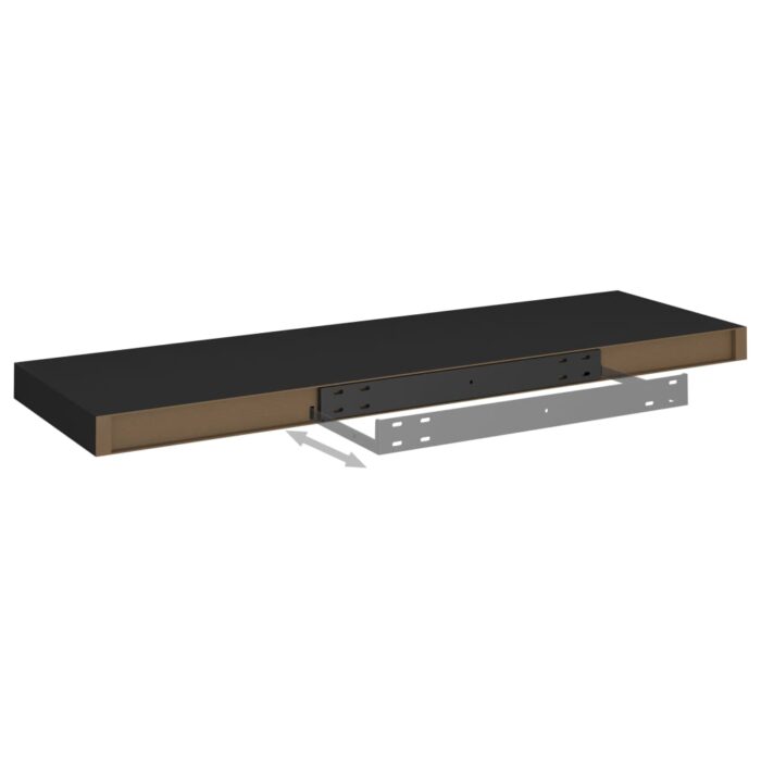 Étagère flottante murale noir 80x23,5x3,8 cm MDF – Image 5