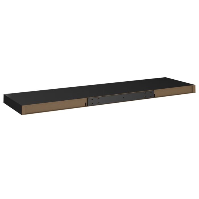 Étagères murales flottantes 2 pcs noir 90x23,5x3,8 cm MDF – Image 6