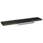 Étagères murales flottantes 2 pcs noir 120x23,5x3,8 cm MDF – Image 5