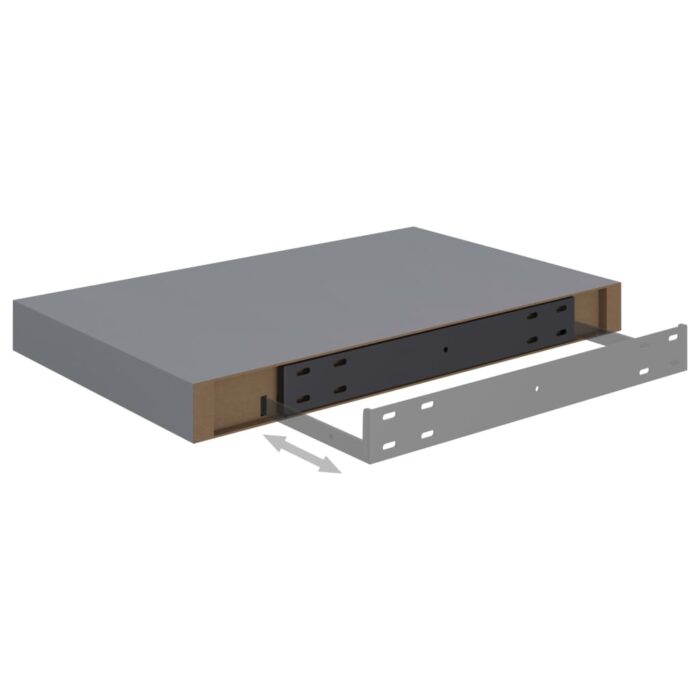 Étagères murales flottantes 2 pcs Gris 40x23x3,8 cm MDF – Image 5