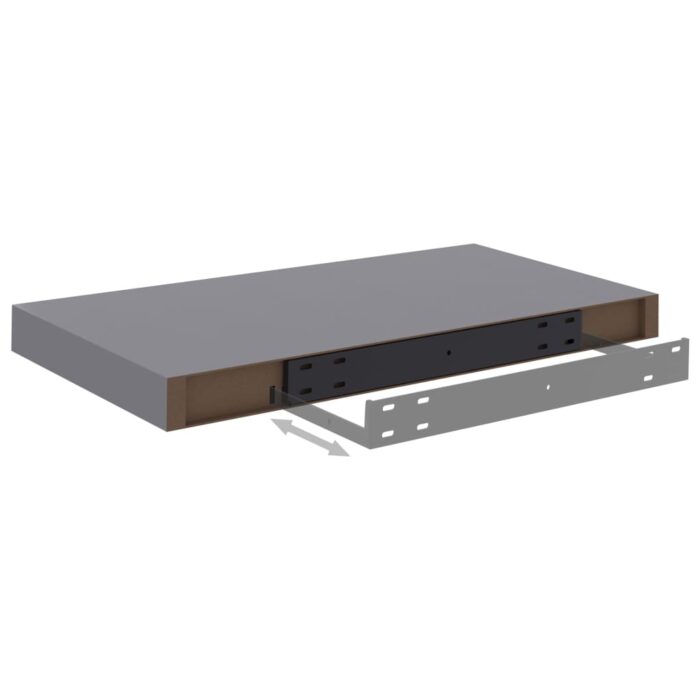 Étagère murale flottante gris 50x23x3,8 cm MDF – Image 5