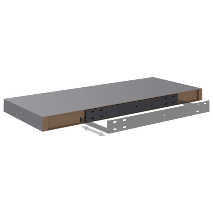 Étagère murale flottante gris 60x23,5x3,8 cm MDF – Image 4