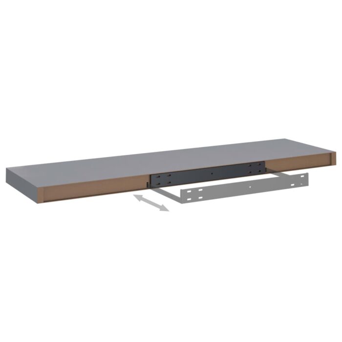 Étagère murale flottante gris 90x23,5x3,8 cm MDF – Image 4