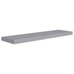 Étagères murales flottantes 2 pcs gris 90x23,5x3,8 cm MDF – Image 2