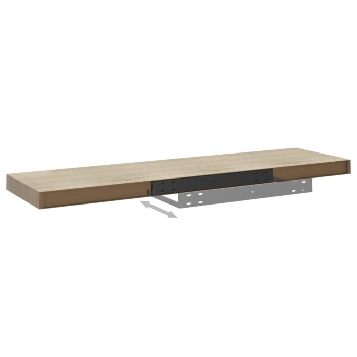 Étagères murales flottantes 2 pcs chêne 90x23,5x3,8 cm MDF – Image 5