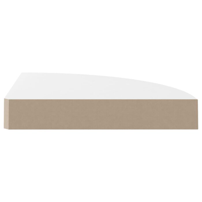 Étagères d'angle flottantes 2pcs blanc brillant 25x25x3,8cm MDF – Image 4
