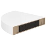 Étagères d'angle flottantes 4pcs blanc brillant 25x25x3,8cm MDF – Image 4