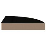 323889 Floating Corner Shelf High Gloss Black 25x25x3,8 cm MDF – Image 3