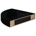 Étagères d'angle flottantes 2pcs noir brillant 25x25x3,8cm MDF – Image 5