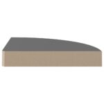 Étagère d'angle flottante Gris brillant 25x25x3,8 cm MDF – Image 3