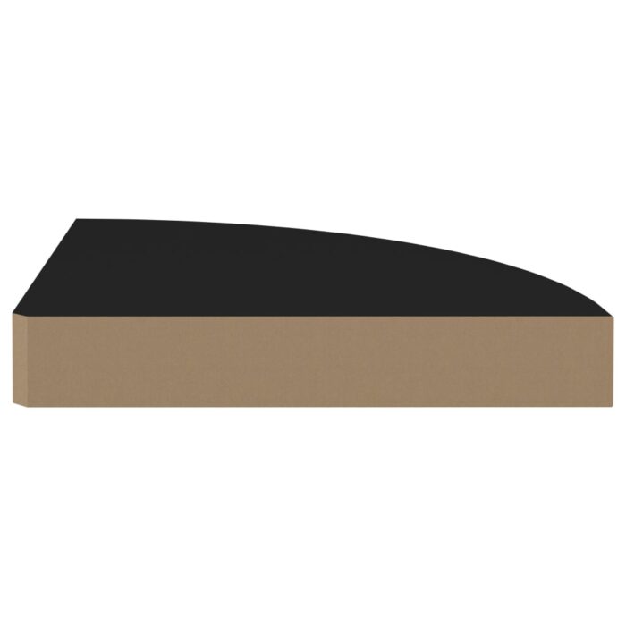 Étagère d'angle flottante noir 25x25x3,8 cm MDF – Image 3
