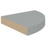 Étagère d'angle flottante gris 25x25x3,8 cm MDF – Image 2
