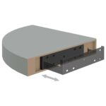 Étagère d'angle flottante gris 25x25x3,8 cm MDF – Image 5