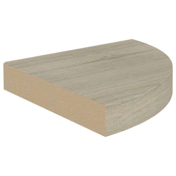 Étagères d'angle flottantes 2 pcs chêne 25x25x3,8 cm MDF – Image 3