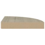 Étagères d'angle flottantes 2 pcs chêne 25x25x3,8 cm MDF – Image 4
