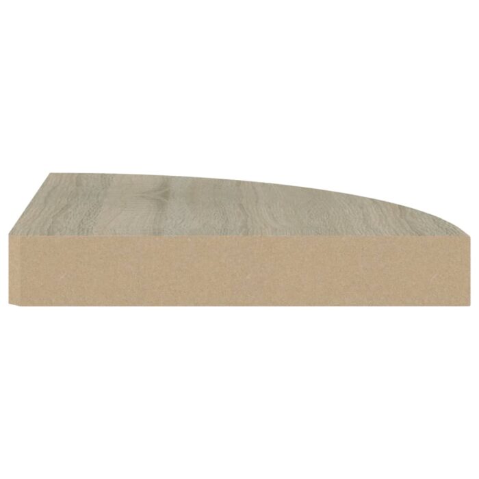 Étagères d'angle flottantes 2 pcs chêne 25x25x3,8 cm MDF – Image 4