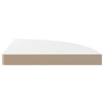 Étagère d'angle flottante blanc brillant 35x35x3,8 cm MDF – Image 3