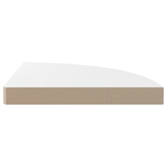 Étagère d'angle flottante blanc brillant 35x35x3,8 cm MDF – Image 3