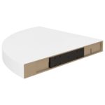 Étagère d'angle flottante blanc brillant 35x35x3,8 cm MDF – Image 4