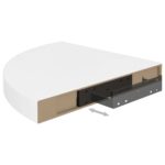 Étagère d'angle flottante blanc brillant 35x35x3,8 cm MDF – Image 5