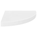 Étagères d'angle flottantes 2pcs blanc brillant 35x35x3,8cm MDF – Image 2