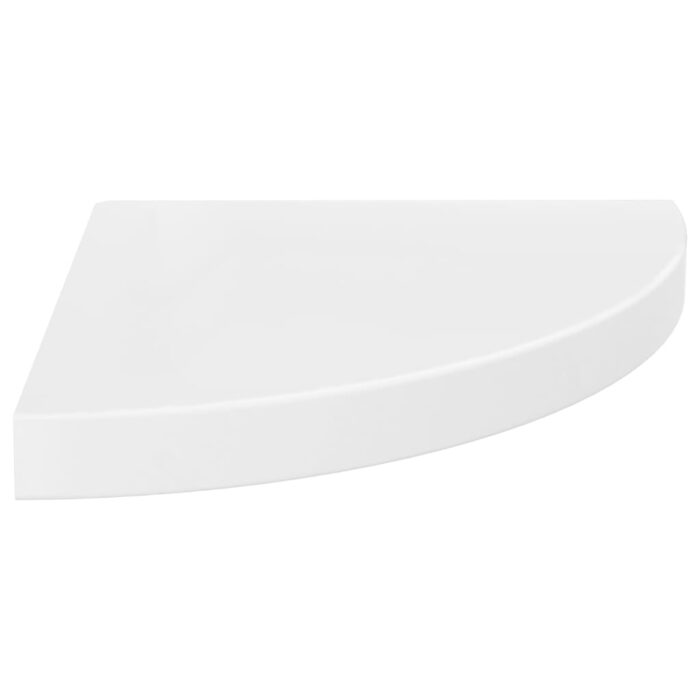 Étagères d'angle flottantes 2pcs blanc brillant 35x35x3,8cm MDF – Image 2