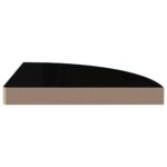 Étagères d'angle flottantes 2pcs noir brillant 35x35x3,8 cm MDF – Image 4