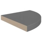 Étagères d'angle flottantes 2pcs gris brillant 35x35x3,8 cm MDF – Image 3