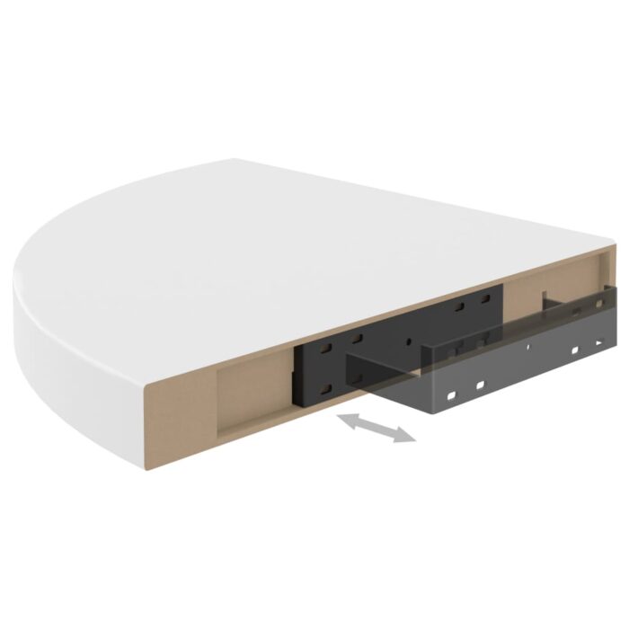 Étagère d'angle flottante blanc 35x35x3,8 cm MDF – Image 5