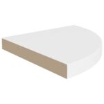 Étagères d'angle flottantes 2 pcs blanc 35x35x3,8 cm MDF – Image 3