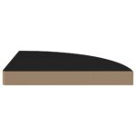 Étagère d'angle flottante noir 35x35x3,8 cm MDF – Image 3