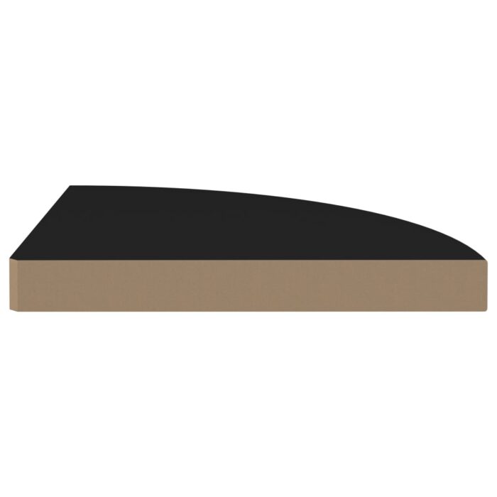 Étagère d'angle flottante noir 35x35x3,8 cm MDF – Image 3